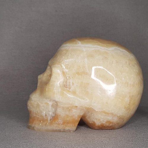 Crâne calcite jaune 2,02 kg