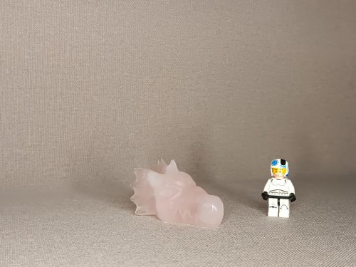 Dragon de cristal en quartz rose amour harmonisant apaisant