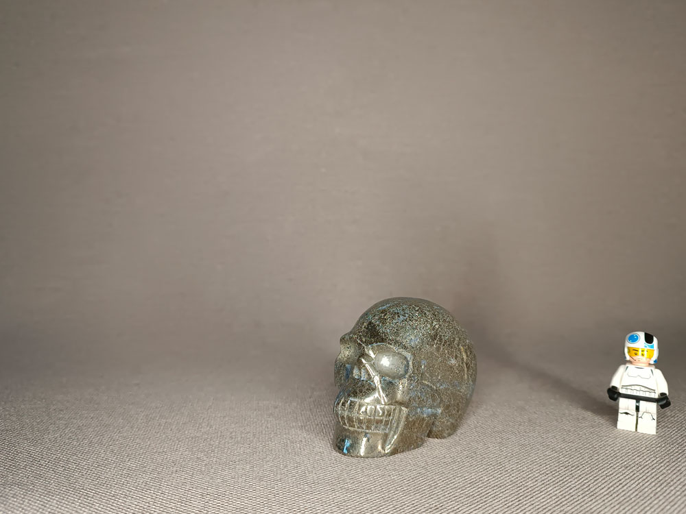 Crâne de cristal en pyrite 475 grammes