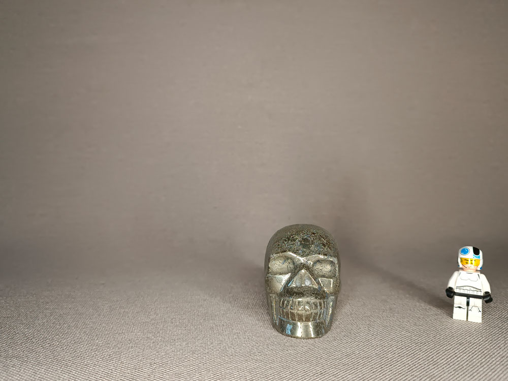 Crâne de cristal en pyrite 435 grammes