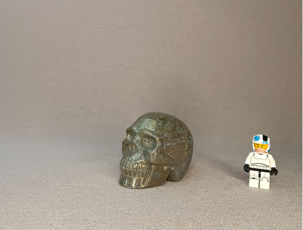 Crâne de cristal en pyrite 476 grammes